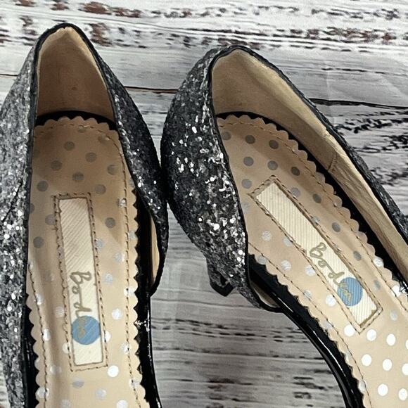 Boden Heels Pumps Shoes size 36 5.5 Gray Silver Sparkles Wedding Prom Evening - Picture 3 of 14